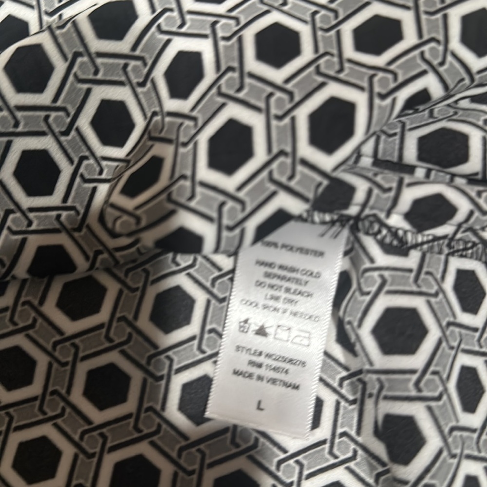 PLEIONE Sleeveless Blouse, Geometric Print, Button Front, Size L - Picture 8 of 11